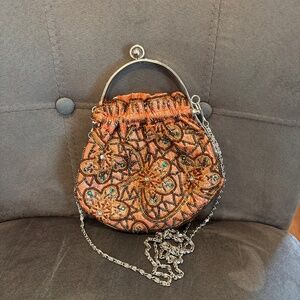 Women’s Vintage Condotti Metal Frame  Made in France Beaded Evening Bag